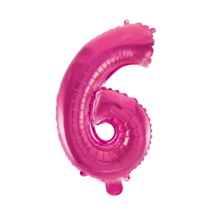 Folieballon 6 jaar roze 86cm