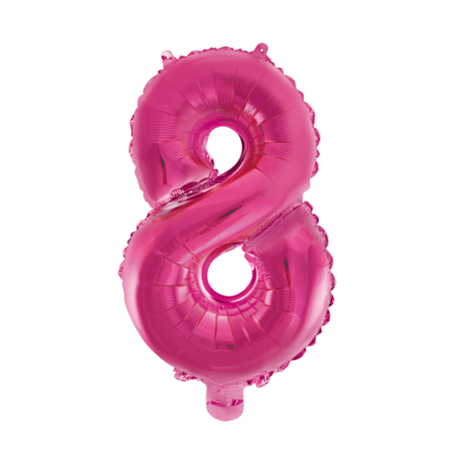 Folieballon 8 jaar roze 86cm