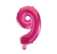 Folieballon 9 jaar roze 86cm