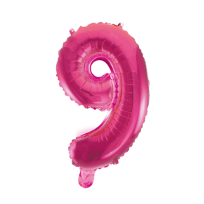 Folieballon 9 jaar roze 86cm