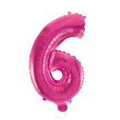 Folieballon 6 jaar roze 41cm Folieballon 6 jaar roze 41cm