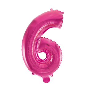 Folieballon 6 jaar roze 41cm