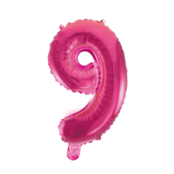 Folieballon 9 jaar roze 41cm Folieballon 9 jaar roze 41cm