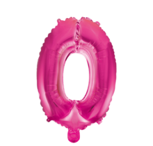 Folieballon cijfer 0 roze 41cm