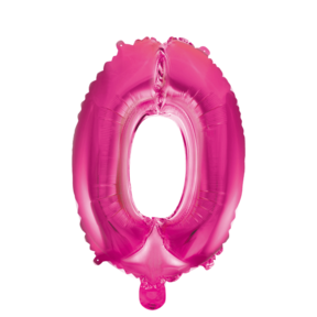 Folieballon cijfer 0 roze 41cm