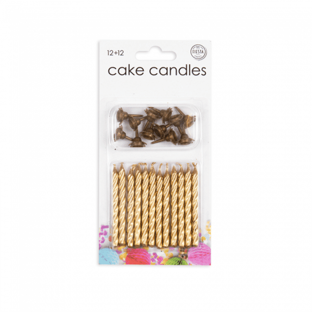 Taart kaarsjes in de kleur goud