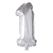 Folieballon 1 jaar zilver 86cm