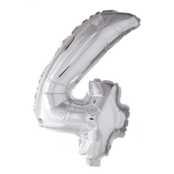 Folieballon 4 jaar zilver 86cm