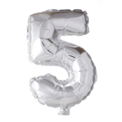 Folieballon 5 jaar zilver 86cm