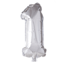 Folieballon 1 jaar zilver 41cm