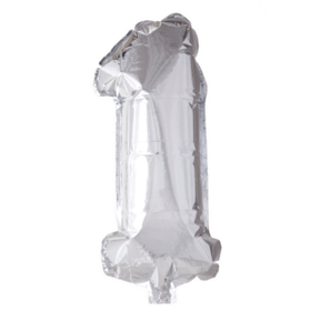 Folieballon 1 jaar zilver 41cm