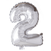 Folieballon 2 jaar zilver 41cm