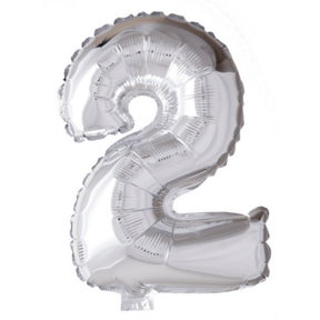 Folieballon 2 jaar zilver 41cm
