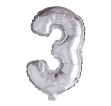 Folieballon 3 jaar zilver 41cm