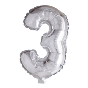 Folieballon 3 jaar zilver 41cm