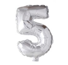 Folieballon 5 jaar zilver 41cm