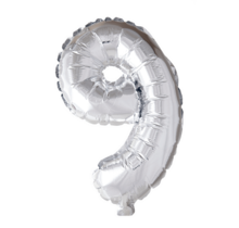 Folieballon 9 jaar zilver 41cm