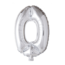 We Fiesta Folieballon cijfer 0 zilver 41cm