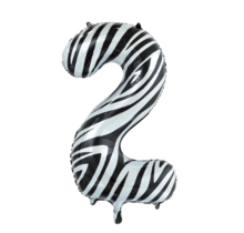 Folieballon 2 jaar zebra 86cm