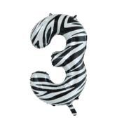 Folieballon 3 jaar zebra 86cm Folieballon 3 jaar zebra 86cm