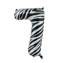 Folieballon 7 jaar zebra 86cm