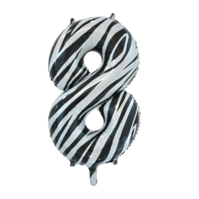 Folieballon 8 jaar zebra 86cm