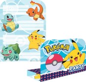 8 uitnodigingen en envelop Pokemon