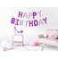 Feest-vieren Folieballon Happy Birthday gemixte kleuren roze paars en zilver, leeg