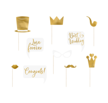 Photo booth props bruiloft goud