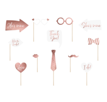 Photo booth props bruiloft rosé goud