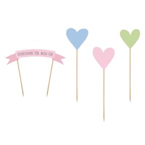 4 taart toppers "everything you wish for"