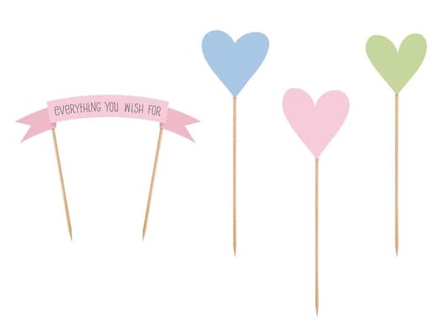 4 taart toppers "everything you wish for"