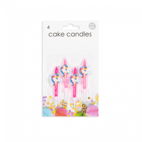 4 taart kaarsjes Unicorn