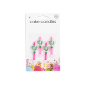4 taart kaarsjes cactus