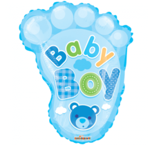 Folieballon Baby Boy Voet 51cm Leeg
