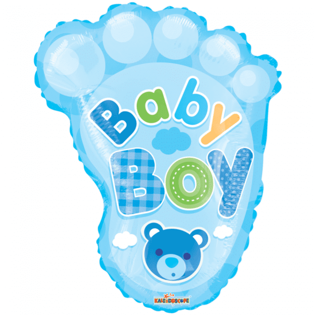 Folieballon Baby Boy Voet 51cm Leeg