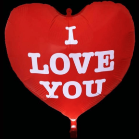 Folieballon Led Hart I love You 62cm leeg