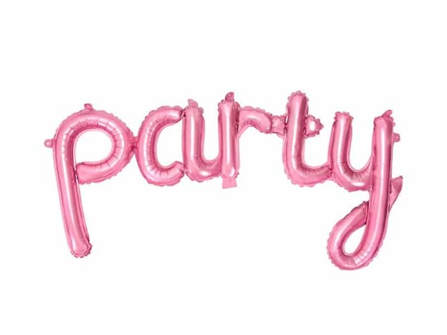 Folie ballon PARTY, roze