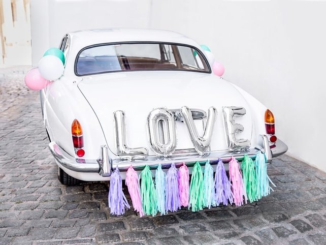 Auto Decoratie set LOVE, Zilver