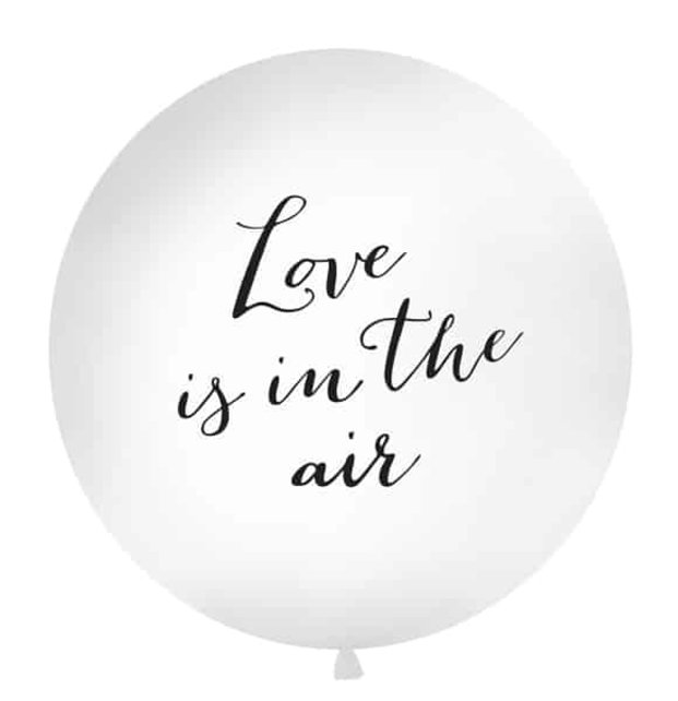 Love is in the Air Ballon XL, wit/ zwart