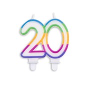 Cijfer kaars gekleurd 20 jaar Cijfer kaars gekleurd 20 jaar