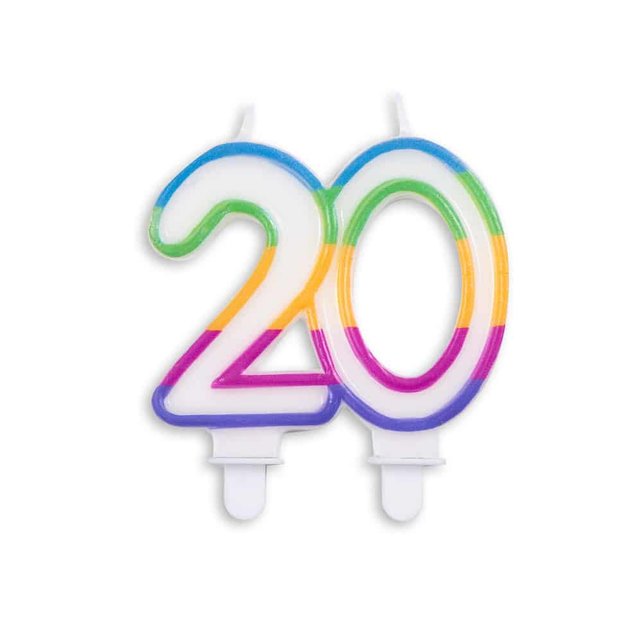 Cijfer kaars gekleurd 20 jaar Cijfer kaars gekleurd 20 jaar
