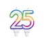 We Fiesta Cijfer kaars gekleurd 25 jaar We Fiesta Cijfer kaars gekleurd 25 jaar