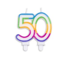 Cijfer kaars gekleurd 50 jaar