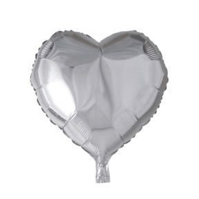 Folieballon hart - Zilver - 46cm