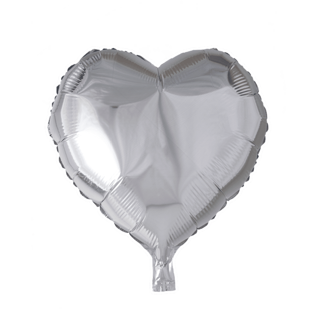 Folieballon hart - Zilver - 46cm Folieballon hart - Zilver - 46cm