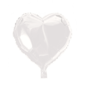 Folieballon hart - Wit - 46cm