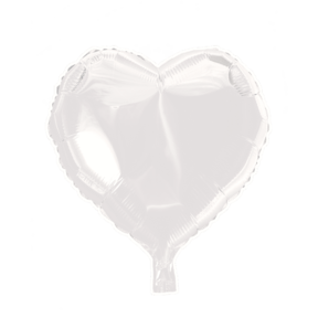 Folieballon hart - Wit - 46cm