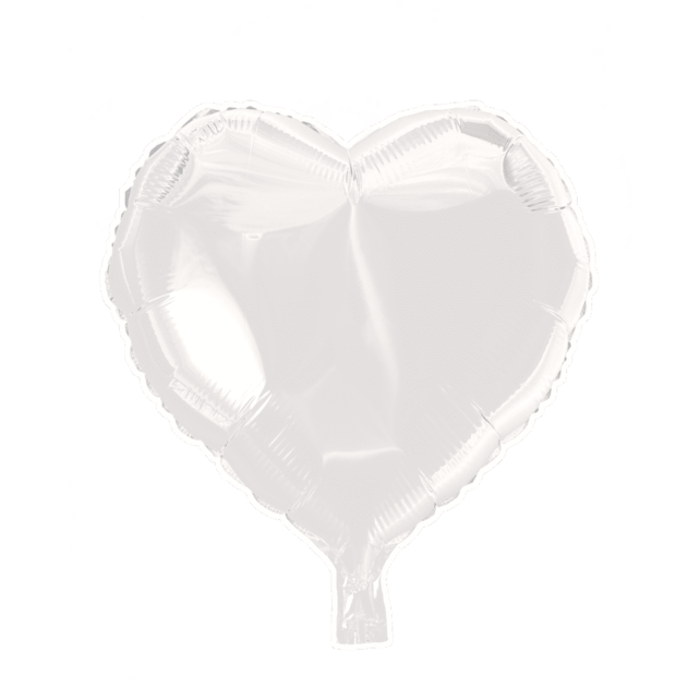 Folieballon hart - Wit - 46cm