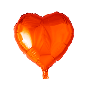 Folieballon hart - Oranje - 46cm